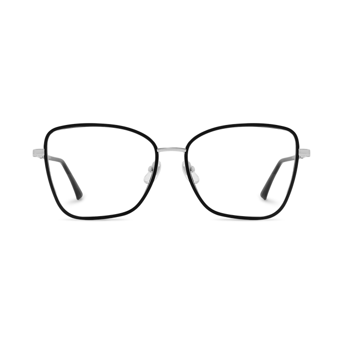 Zayden Silver/Black Square Glasses 2