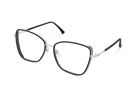 Zayden Silver/Black Square Glasses 3