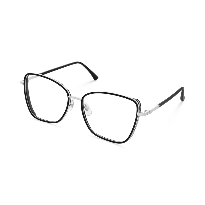 Zayden Silver/Black Square Glasses 3
