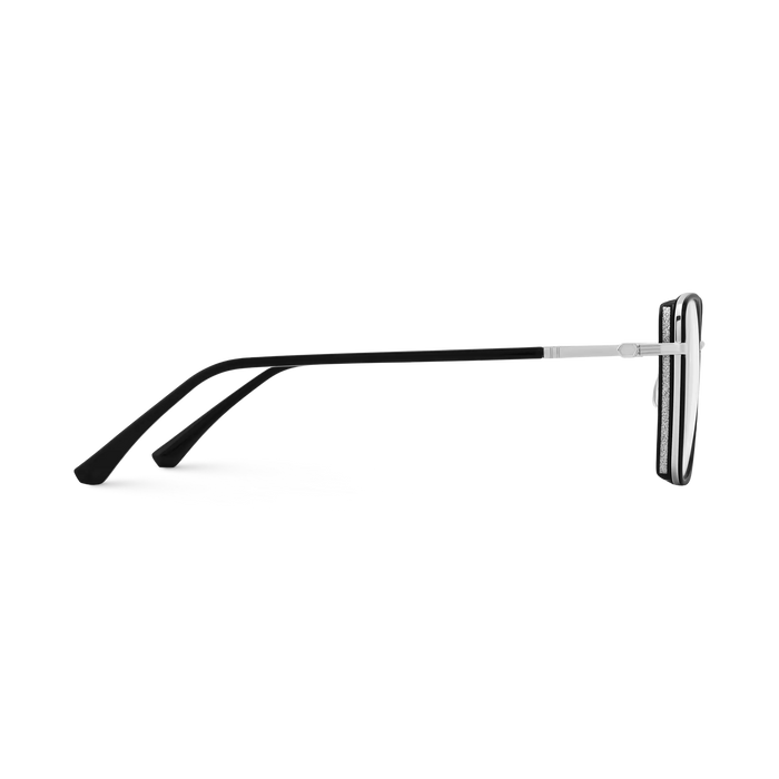 Zayden Silver/Black Square Glasses 4
