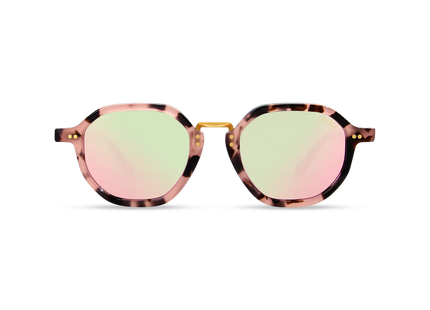 dima sunglass luxis pink tortoise frame pink mirror lens 1