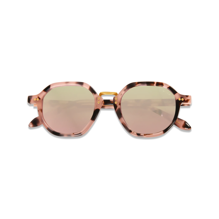 dima sunglass luxis pink tortoise frame pink mirror lens 2