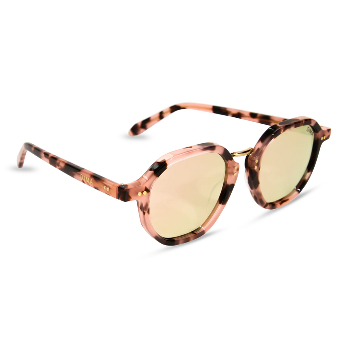 dima sunglass luxis pink tortoise frame pink mirror lens 3
