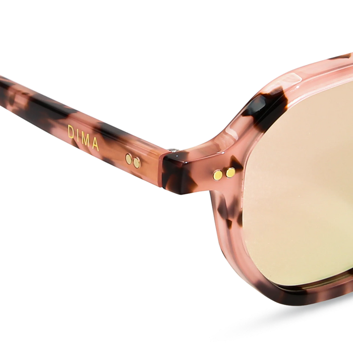dima sunglass luxis pink tortoise frame pink mirror lens 5