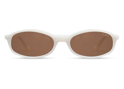 dima sunglass sundra milky white frame brown lens 1