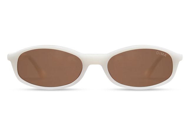 dima sunglass sundra milky white frame brown lens 1