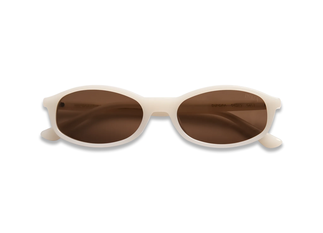 dima sunglass sundra milky white frame brown lens 2